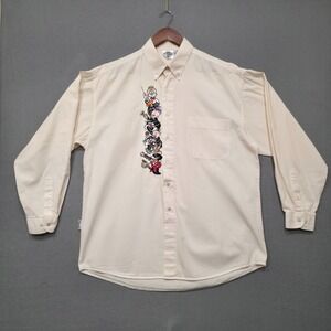 Acme Clothing Men's Long Sleeve Button Up Cartoon‎ Shirt Size L/XL
